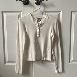Sweaty Betty Energise Long Sleeve thermal Henley size small cream in color
